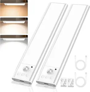 2pcs Night Light for Bedroom - 3 Color Modes Warm White Cool White & RGB, Dimmable Small Lamp with Remote Control, Plug-in Wall Light for Hallway Bathroom Kids Room, White2PCS