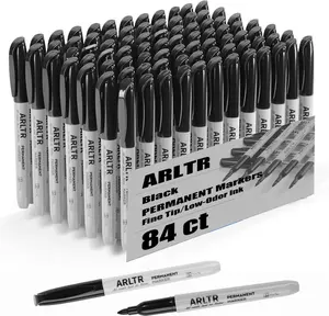 Permanent Markers Bulk with Fine Tip, Bulk Pack of 84 with Black, Works on Plastic,Wood,Stone,Metal and Glass for Doodling, Coloring as Office, School Supplies