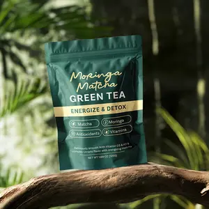 Moringa Matcha GREEN TEA - Vegan Gluten-Free Formula with Vitamins D3 K2 & B-Complex for Energy & Detox - Smooth Umami Flavor
