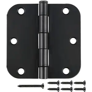 30 Pack Matte Black Interior Door Hinges, 3.5" x 3.5" 5/8" Radius Heavy-Duty Hinge with Removable Pin, Ideal for Standard Bedroom Office Doors Farm Shed Gate Greenhouse Vent Window Door Hardware