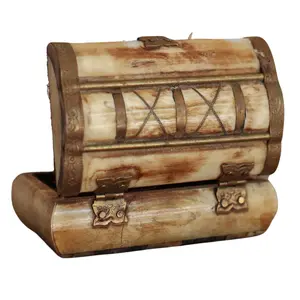 Vintage Bone and Solid Brass Box