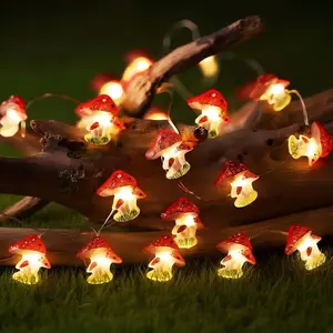 Mushroom Decor String Light Cottagecore Room Decor 10FT 30 LED Cute Fairy Light  Operated Mushroom Decorations Lights for Christmas Bedroom Dorm Party Wedding Patio