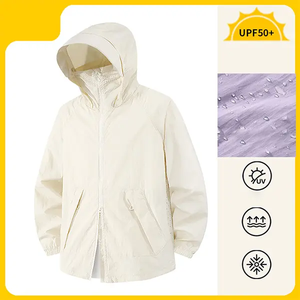 Men’s lightweight hooded sun-protection jacket for spring, summer, and autumn; stylish casual outerwear, soft and skin-friendly, water-resistant and breathable—ideal for outdoor hiking and commuting; a must-have piece for summer.