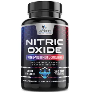 Nitric Oxide Booster Extra Strength - 3X Strength L-Arginine & Citrulline Supplement - Best Nitric Oxide Supplements for Men - Supports Muscle, Heart Health, Energy - Bottled in USA - 60 Capsules