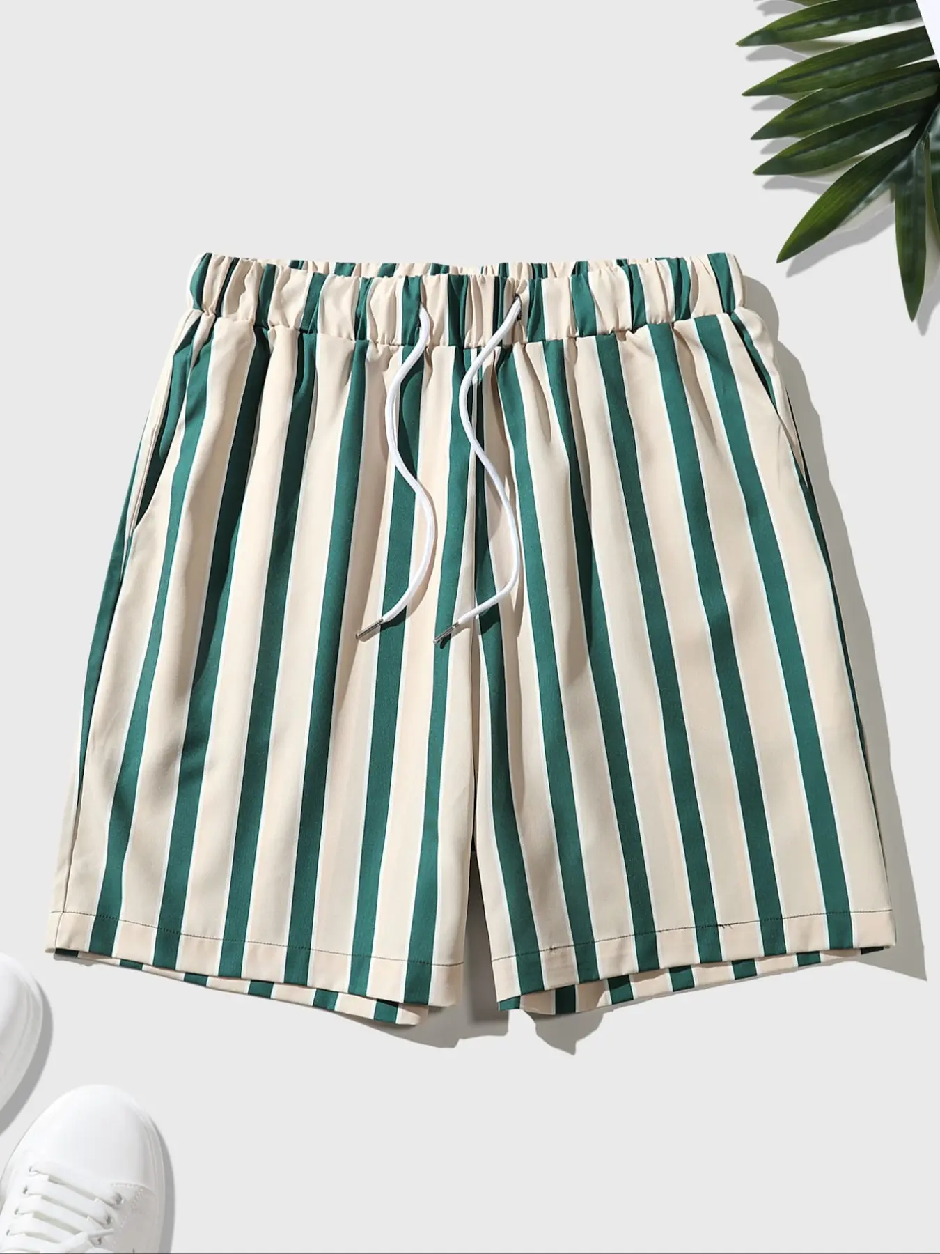 Men's Vertical Stripe Woven Shorts, Casual Sports Shorts, Casual Athletic Shorts, Summer Fit with Comfortable Fabric, Casual Outings and Beach Days