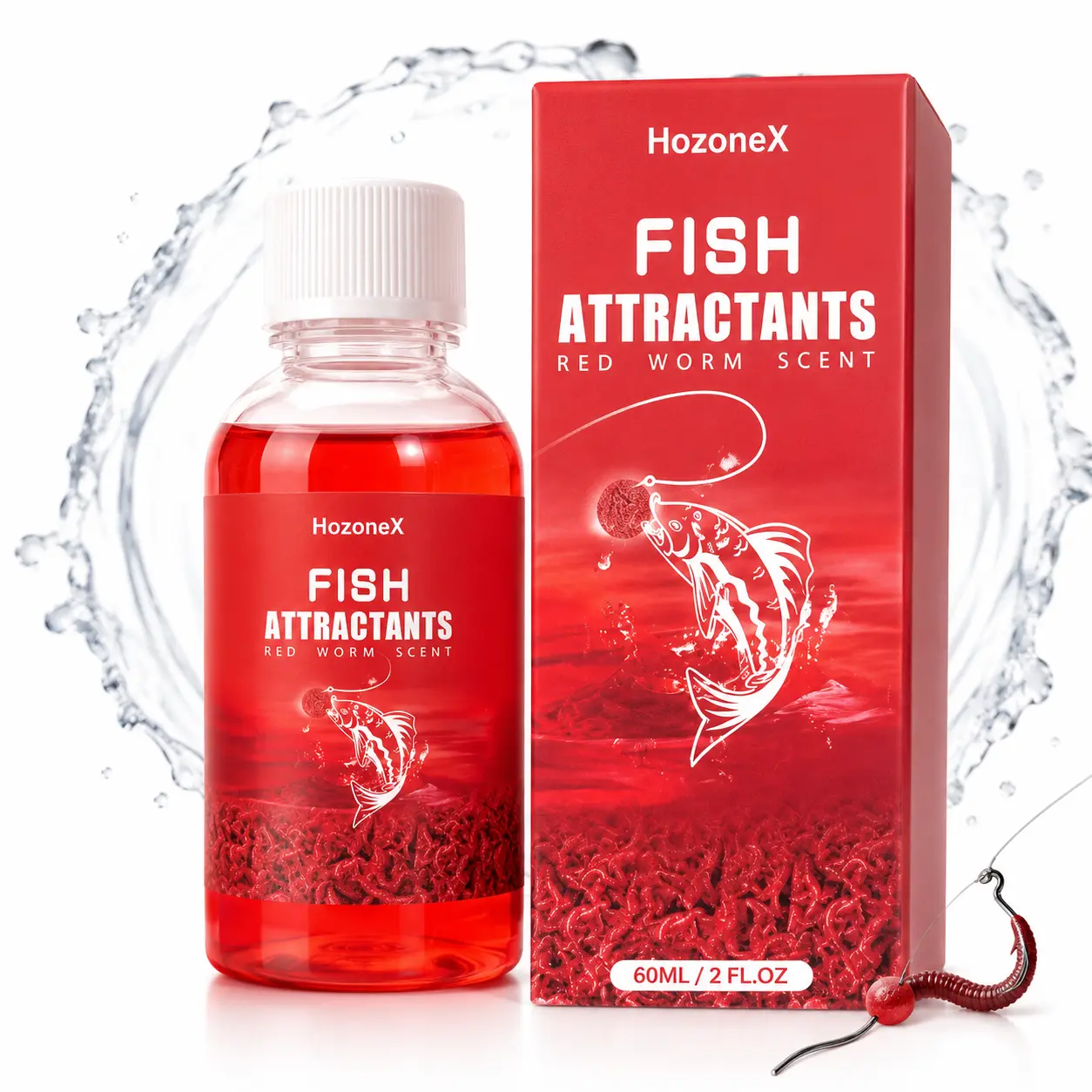 Fish Attractants, Concentrated Fishing Comprehensive Bait Fast Nesting Red Worm Liquid Thick Fishy Bait Opening Agent