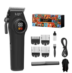 LQT Professional Cordless Hair Clipper for Men, 1200mAh Rechargeable Electric Hair Trimmer with LED Display, Adjustable Blade, Powerful Motor, Complete Home Haircut Kit with Guide Combs for Fades, Barber Grade Grooming Tool