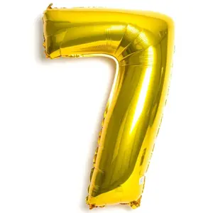 Number 7 Gold Foil Balloon 14" in  each. 35064-14