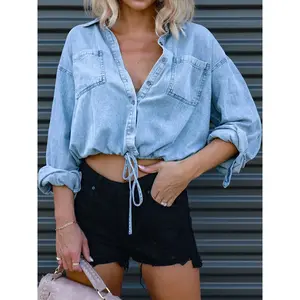 Tie Detail Denim Top