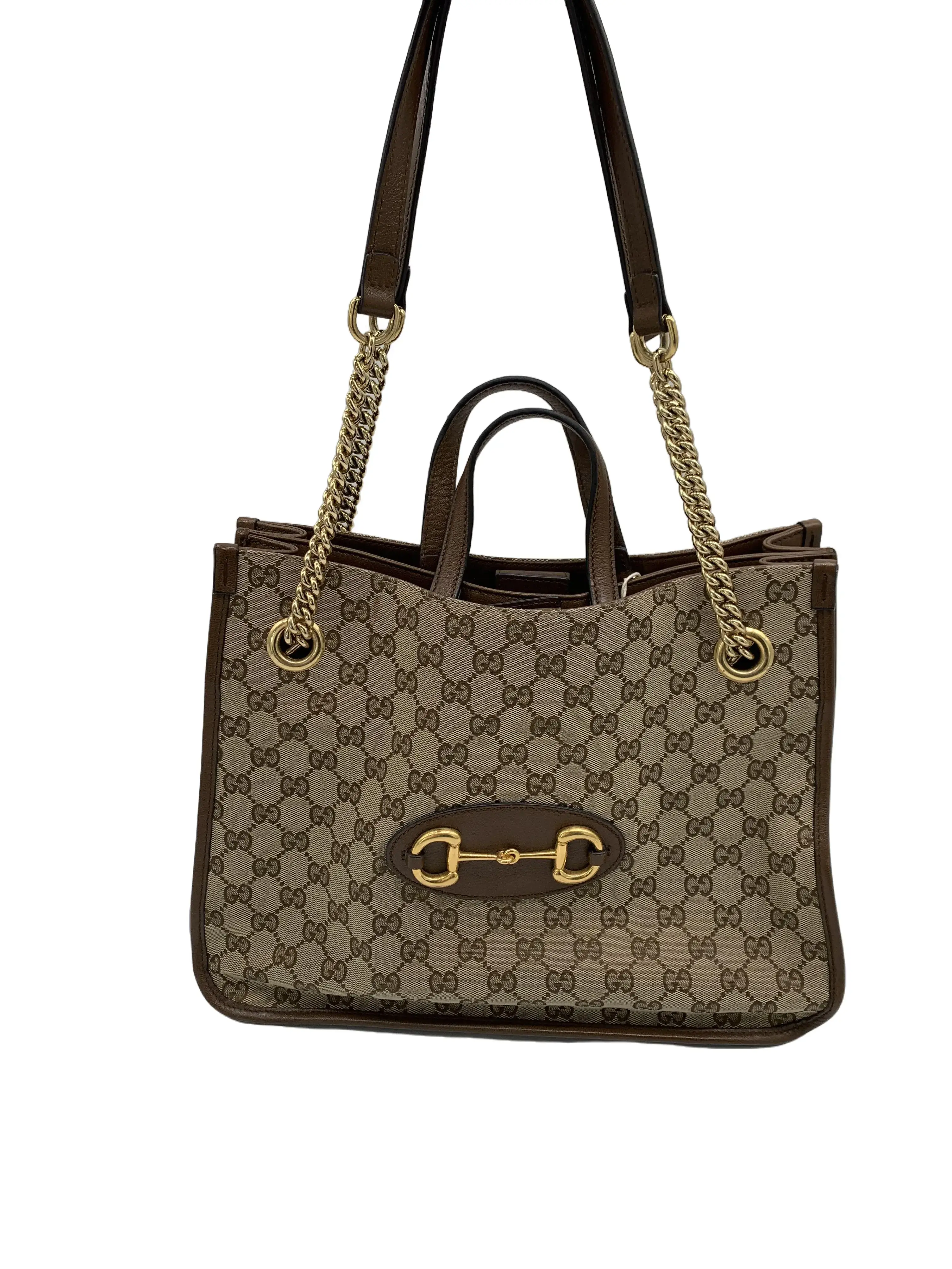 Pre-owned GUCCI GG Canvas Horsebit Tote Bag/WJ07224906/4906