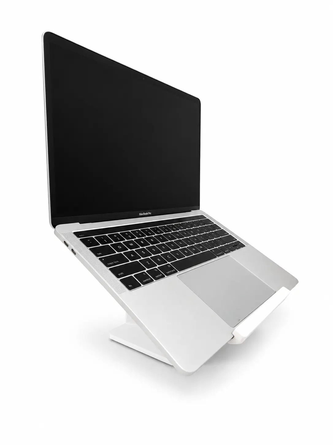 Ergonomic Laptop Stand for Desk - White Minimalist Durable Plastic Posture Aid, Adjustable Viewing Angle, Compatible with Most Laptops and Notebooks, Modern MacBook Holder for Home Remote Work Decor