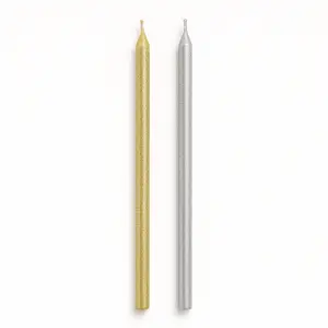 Sparkling Silver & Gold Birthday Candles - Set of 2