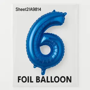 Royal Blue Number 6 Foil Balloon