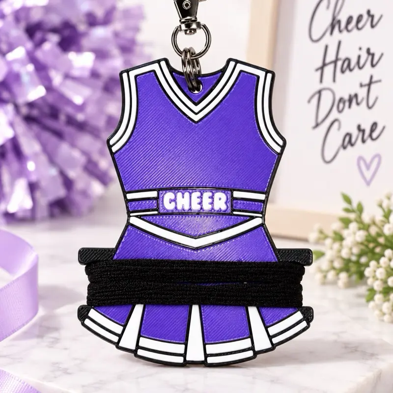 Cheer keychain hair tie holder