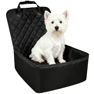 Portable Pet Car Seat for Small Dogs & Cat, Detachable Washable Dog Cat Booster Seat Waterproof, Breathable Anti-slip Pet Seat Travel Bed Cushion Protector with Safety Belt, Easy to Use and Clean, Universal Fits for Car SUV Truck Front Rear Seat