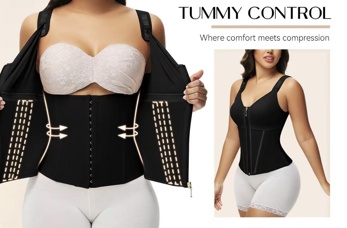 Waist Shapewear for Women with Bra Tummy Control Girdle Workout Shapewear with Adjustable Shoulder Strap