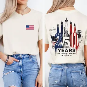 America 250 Shirt, 1776 to 2026 Fighter Jet Tee, Front and Back Print Patriotic Top, 4th of July Shirt, 250 Years of Freedom, Trending 4th of July Day Tee, Casual Outfit, Comfortable Menswear & Womenswear Top, Perfect Gift For Men and Women, Ju7