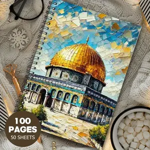 1pc A5 size Islamic Prayer Spiral Notebook & Journal – Durable Paper, Perfect for Goal Setting, Reflection, Meeting Notes, Muslims, Schools, Ramadan and Travel