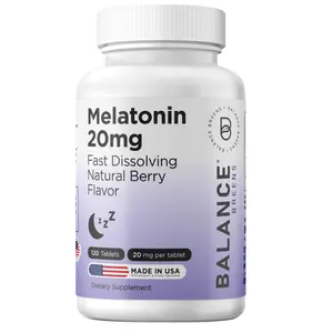 Melatonin 20mg Fast-Dissolve 120 Tablets - natural sleep aid - Non-GMO, gluten-free tablets healthcare supplement dietary fitness edible optimum