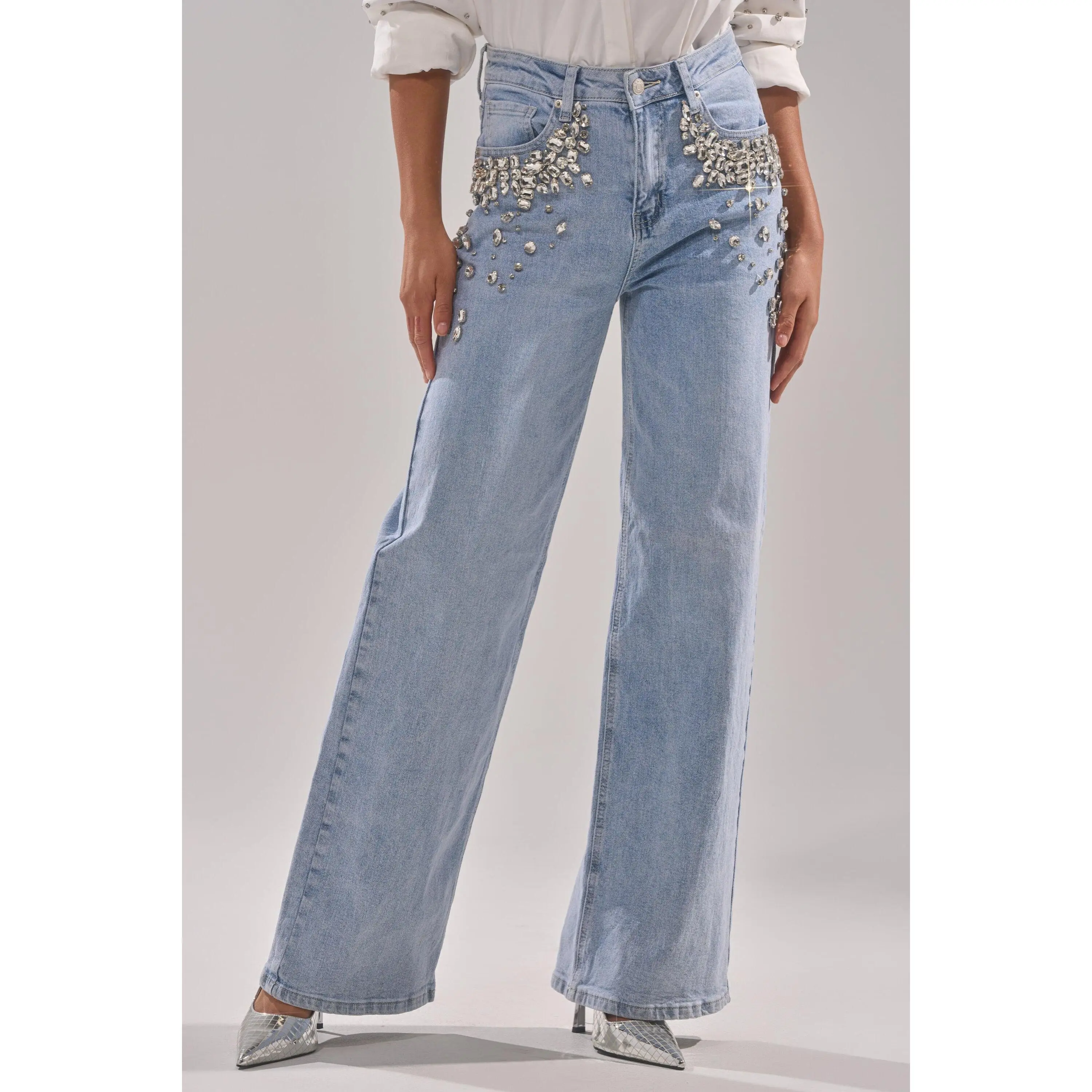ITS THAT TIME EMBELLISHED RELAXED DENIM