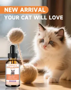 Collagen for Cats - Grass Fed Cat Collagen Drops - Cat Joint Supplement - Skin & Coat, Digestive & Immune Support - Senior Cat Supplement with MSM, Hyaluronic Acid, Biotin - Roast Chicken Flavor