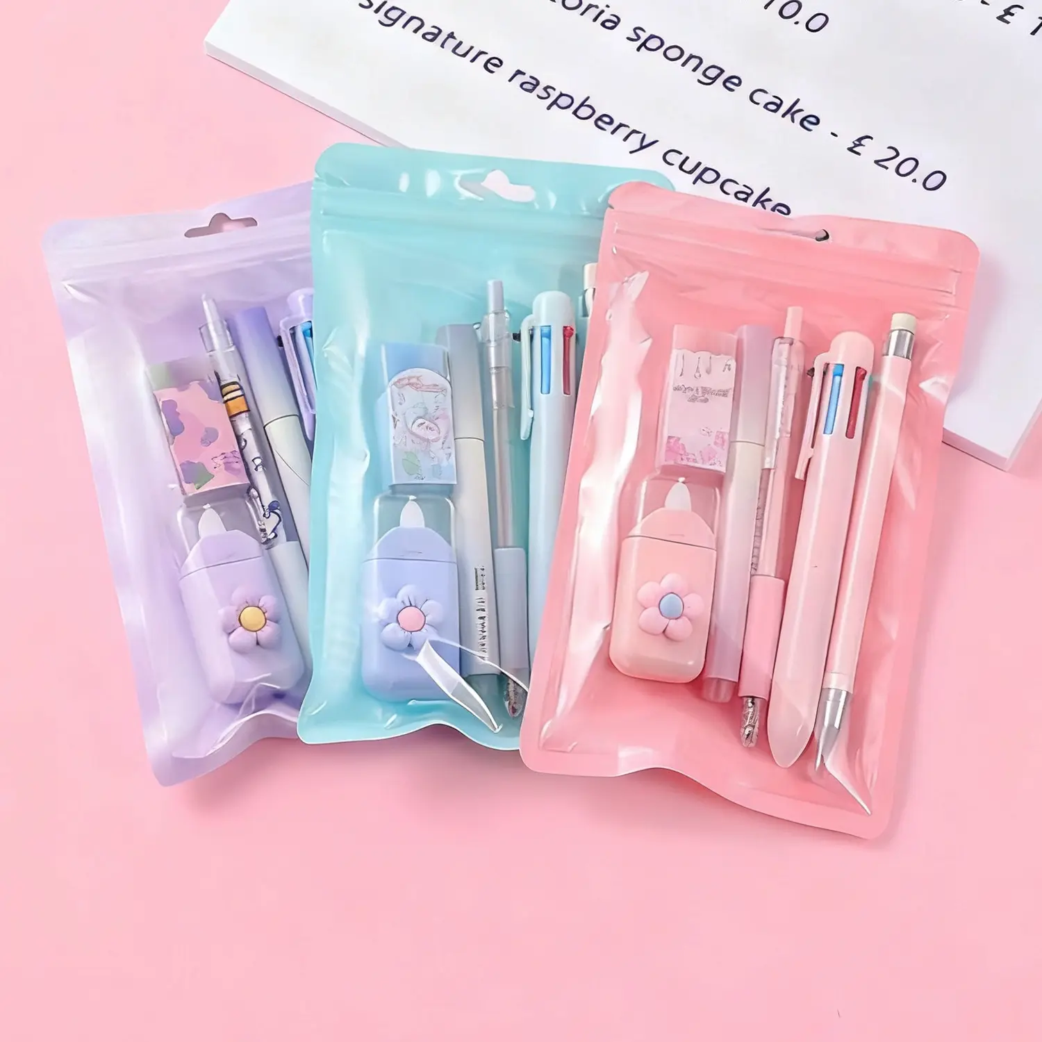Stationery Set, 6 Counts/set Including Gel Pen, Eraser & Ballpoint Pen, Multifunctional Writing Tool for Office & School, School Supplies, Classroom Supplies, Christmas Gifts for Student, Student Essentials, Ballpen Set
