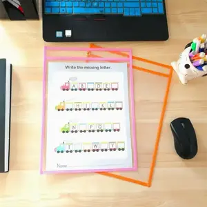 Reusable Dry Wiping Bag Set of 6/10, Transparent Plastic Sheet Protector for Teachers, Ideal Classroom and Art Supplies