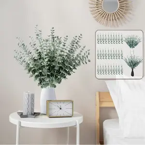 Pack of 30 Artificial Eucalyptus Branches, Artificial Eucalyptus Leaves, Silvery Dollar Plants, Artificial Eucalyptus Stem, Advent Wreath Decoration for Home, Table Decoration, Wedding Parties, Bridesmaid Bouquets, Christmas Garland
