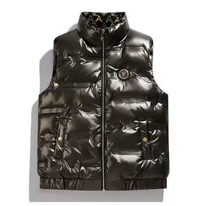 Men's Winter New Trend Casual Stand Collar Anti-Cold Warm Down Vest Lightweight Waterproof Backless Jacket Comfortable Youthful Style