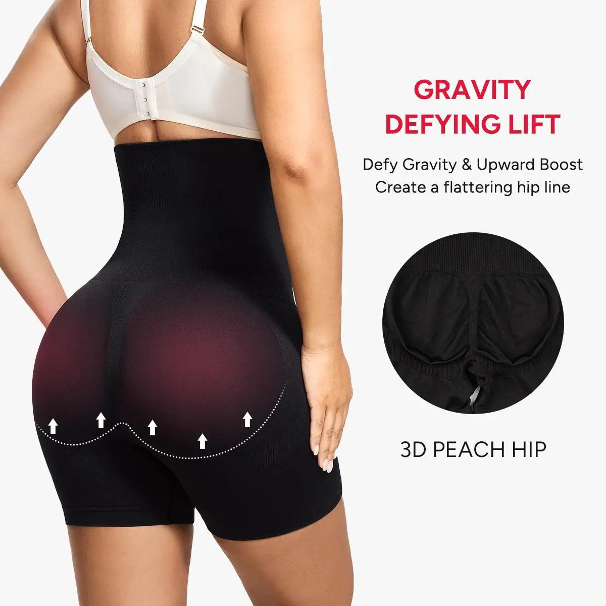 Nebility Shapewear Shorts for Women, Seamless High-Waist Body Slimming Panty with Tummy Control, Thigh Slimmer and Gravity Defying Booty Enhancer, Built-In Leg Shaping Shorts, Compression, Lady