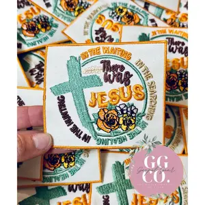There Was Jesus Cross Patch, Christian Hat Patch, Embroidered Patch, Trucker Hat Patch, Iron On, Trendy Hat Patch, Jesus Patch