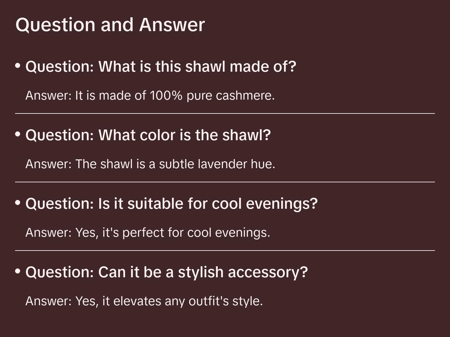 Lavender Pashmina Cashmere Shawl