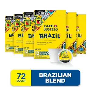 Café Bustelo Brazil Brazilian Blend Coffee Keurig K-Cup Pods 12 Count Boxes (Pack of 6)