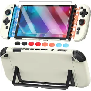 2 Cover Case, Dockable Hard Protective Shell for   2, Split Design, Kickstand Cutout, Slim Shockproof Case with Glass Screen Protector (Cream Yellow, 7.9 inch)