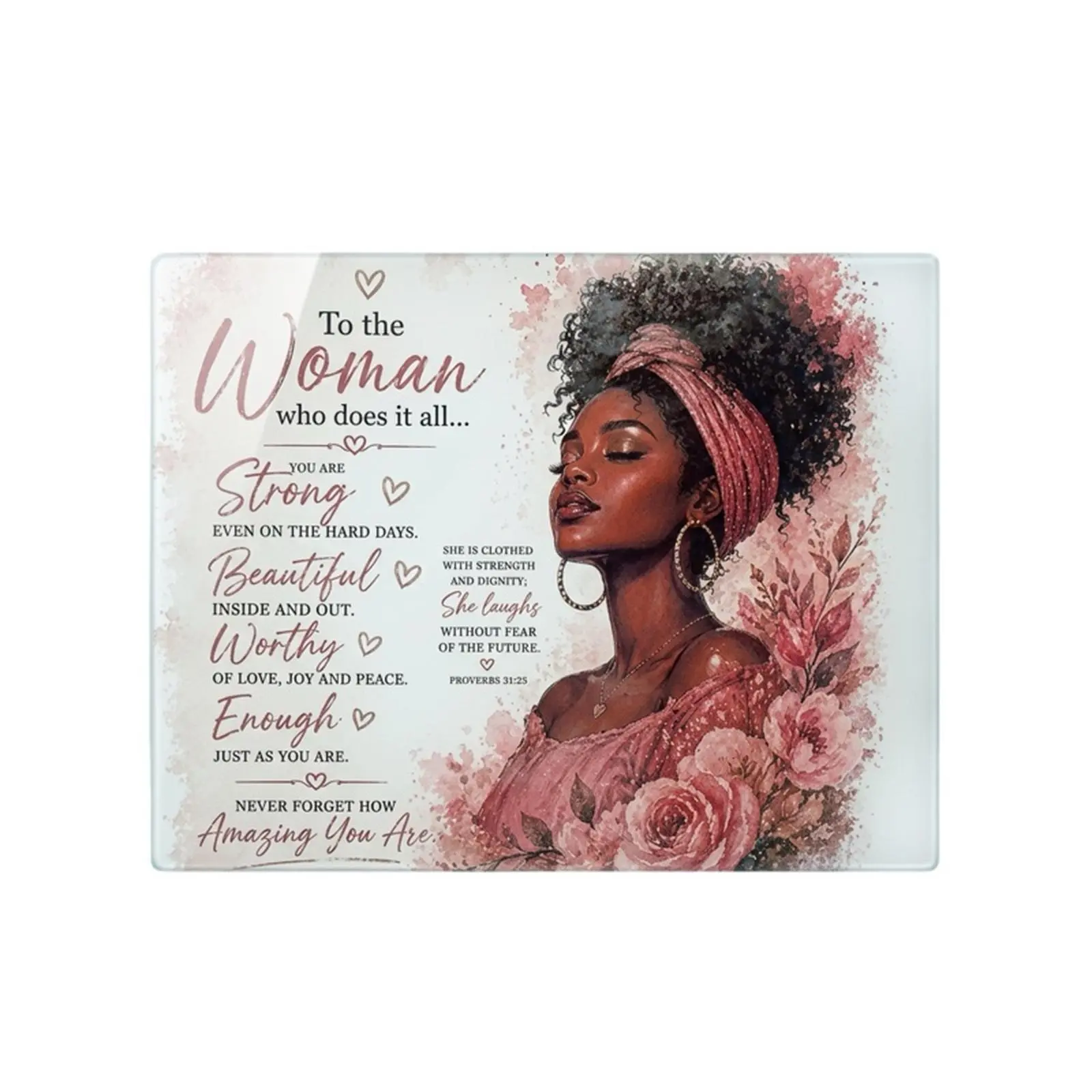 Customized Glass Cutting Board with Inspirational Quote for Women - Perfect for Kitchen Use - can add any image