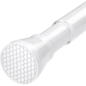 Tension Rod for Windows 28 to 48 Inch, No Drilling Spring Adjustable Expandable White Tension Curtain Rods 7/8" Diameter for Closet Doorway