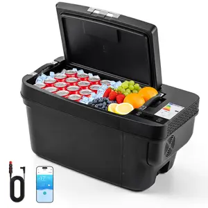 VEVOR 12 Volt Refrigerator, 37 QT/ 35L Car Fridge for Tesla Model Y, Portable Electric Freezer Compressor with APP Control, 12V/24V DC, -8℉ to 50℉