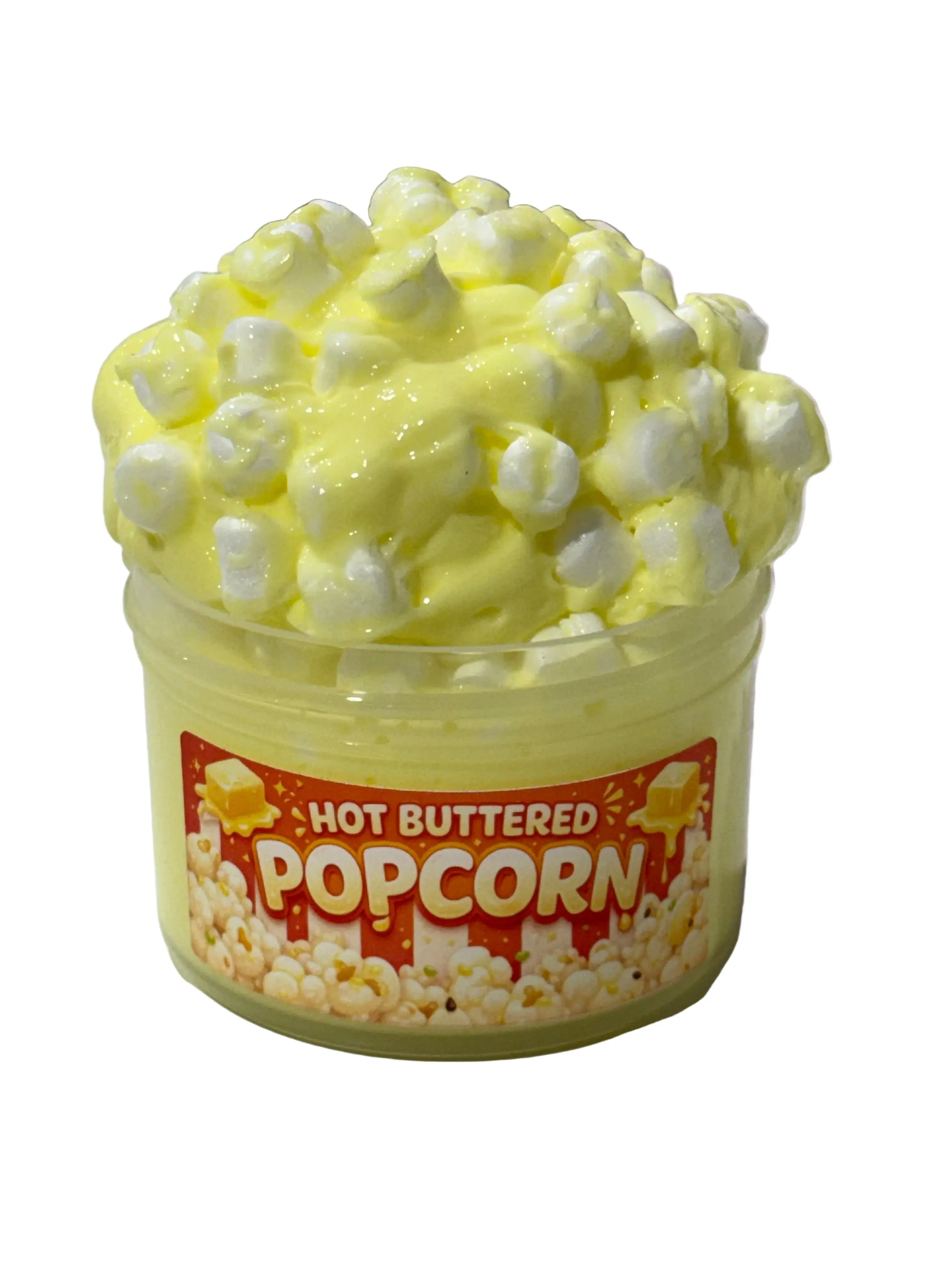 Sensory Hot Buttered Scented Popcorn Slime Toy - Thick, Glossy Texture, Foam Beads, Bubble Pops, Stress Relief Classic & Novelty Toy for Beginners Play Bundle, Slime Toys