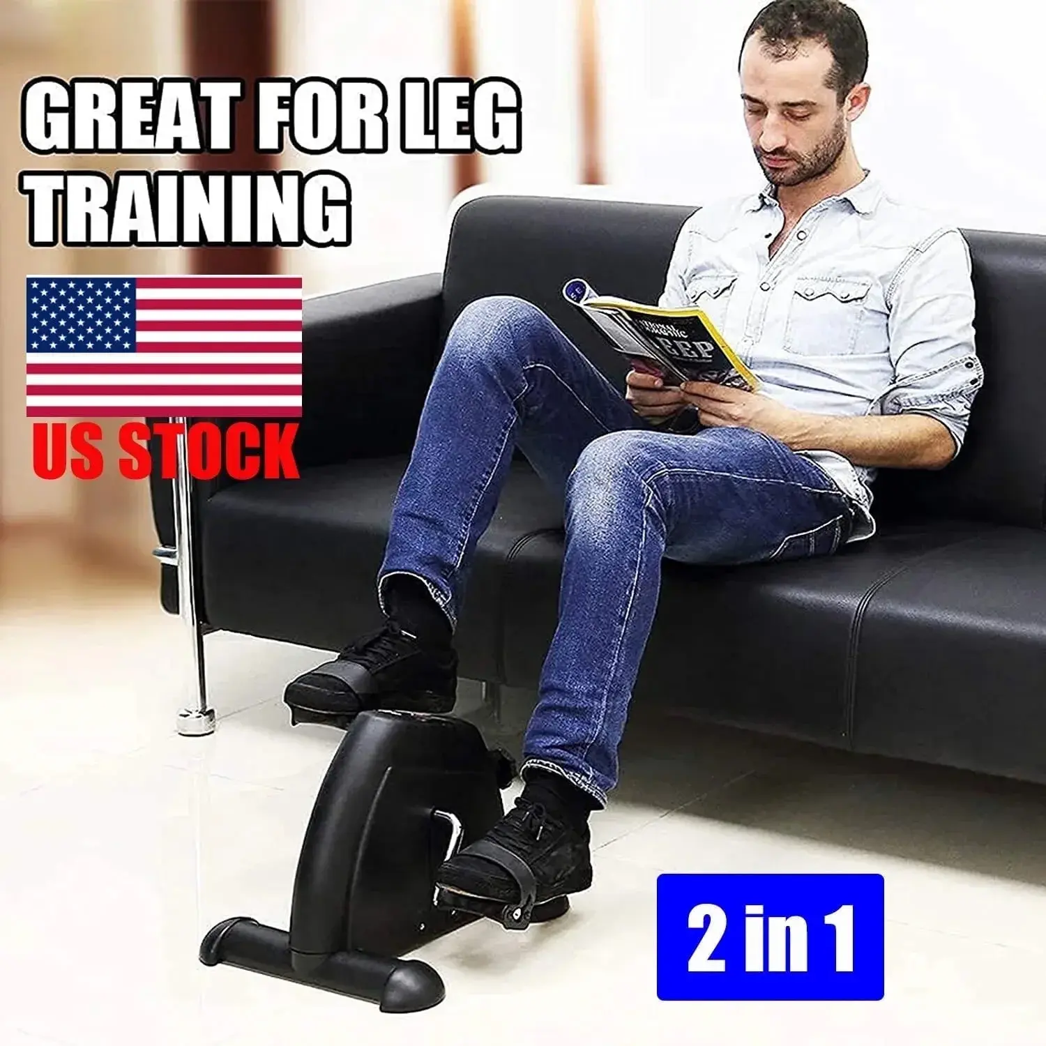Feirrmimo Multi-Function Mini Digital under Desk Bike Stepper Foot Pedal Exerciser,Pedal Exerciser for Senior