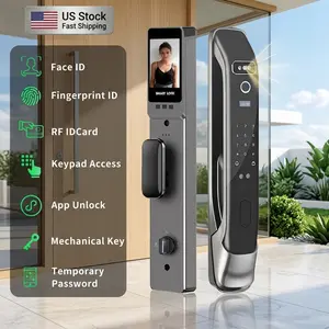6068 Mortise Smart Face Recognition Lock, Heavy Duty Biometric Fingerprint Door Lock, Works with Wishome App