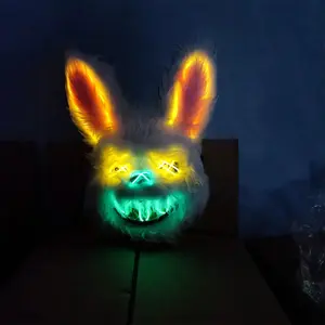 Spanish EL LED Rabbit Glowing Halloween Party Mask Until Easter