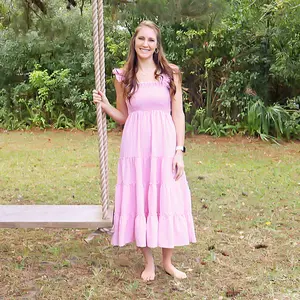 Light Pink Gingham Willow Women's Dress