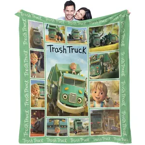Little Truck Pattern Blanket, Everyday Holiday Birthday Gift For Kids And Adults, Soft, Warm And Lightweight Plush Blanket For Bed, Sofa, Car, Room Decoration