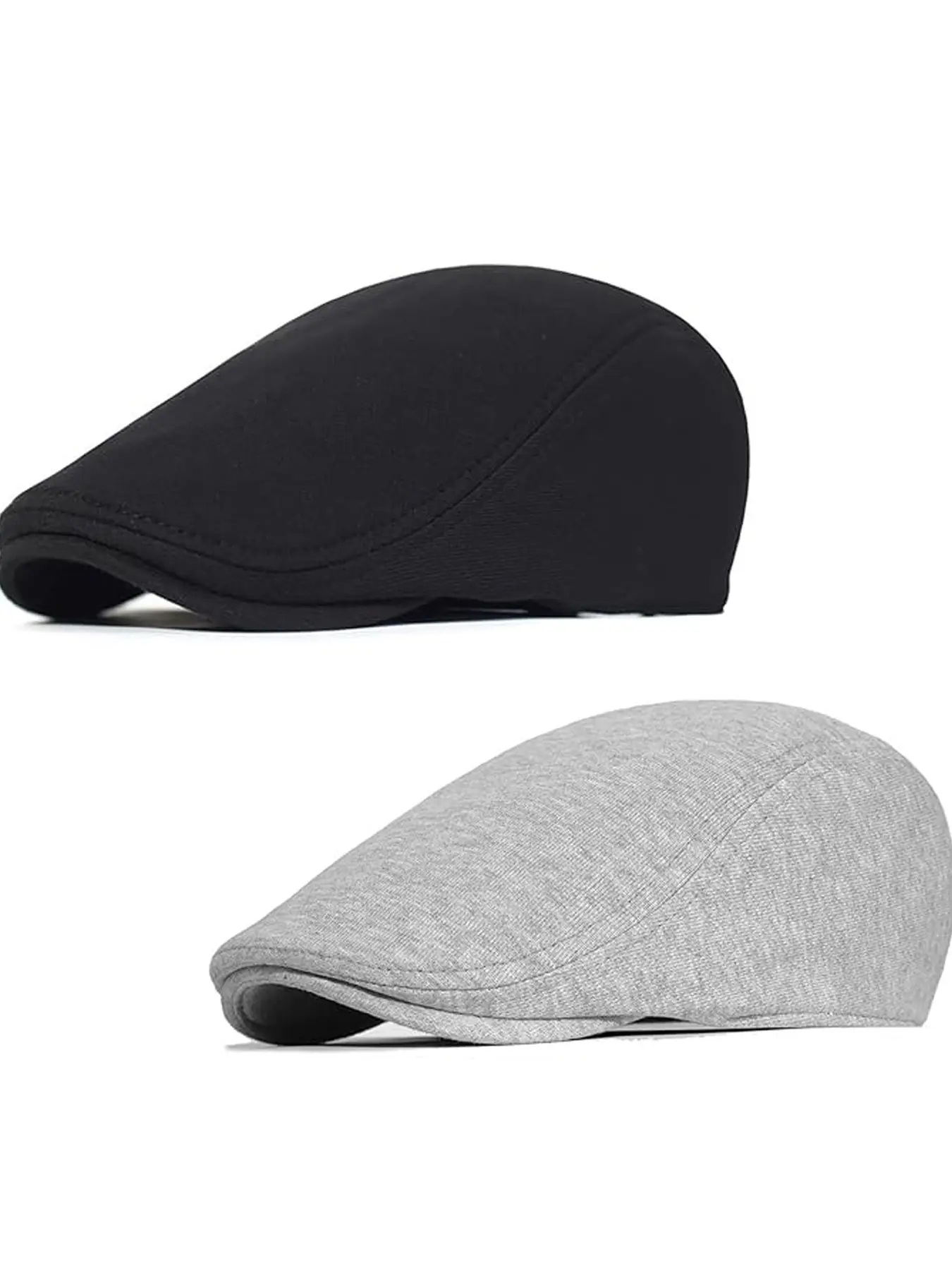 2 Pack Men's Casual Flat Ivy Gatsby Newsboy Driving Hat Cap Flat Bill Hat 2 Pack Men's Casual Flat Ivy Gatsby Newsboy Driving Hat Cap Flat Bill Hat
