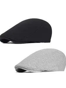 2 Pack Men's Casual Flat Ivy Gatsby Newsboy Driving Hat Cap