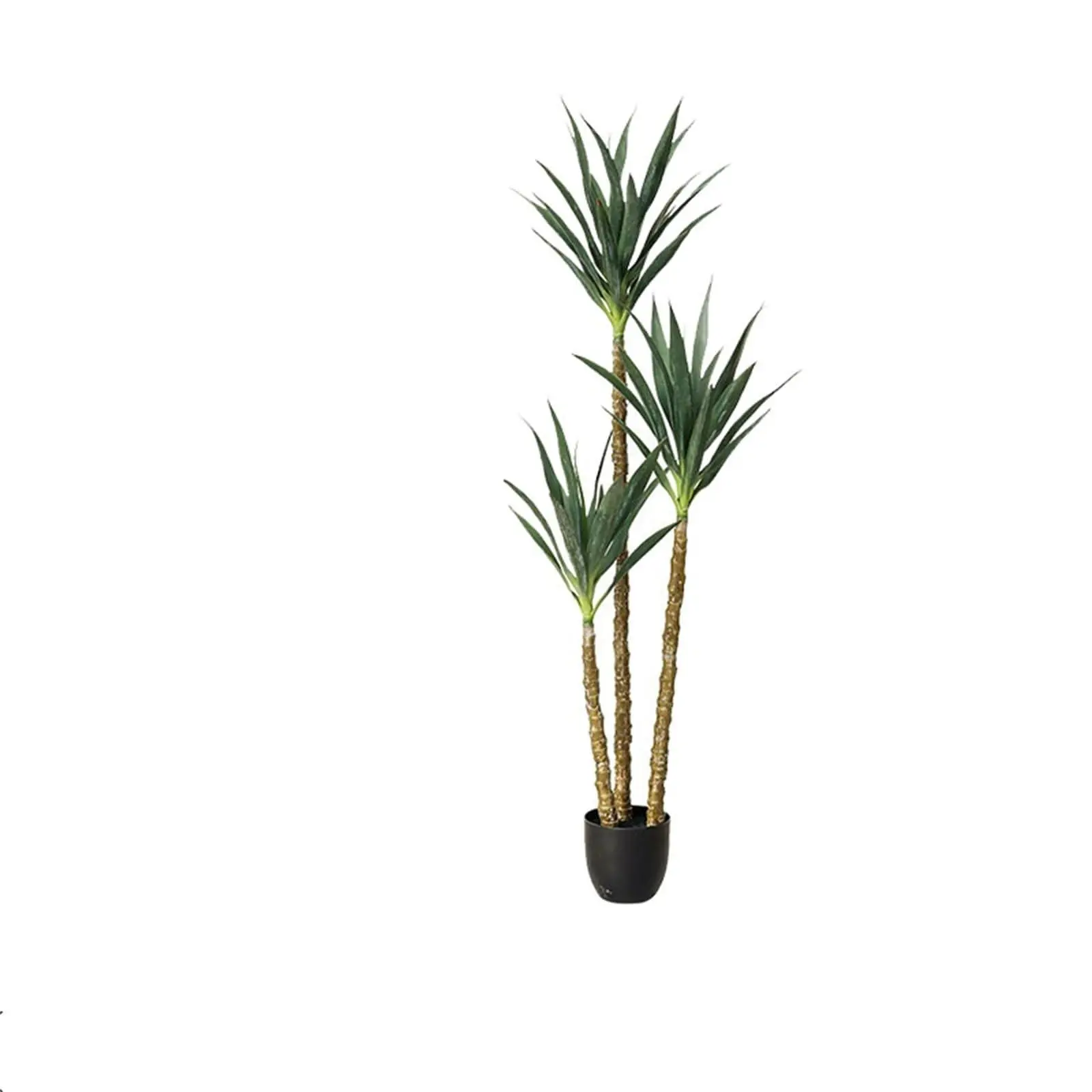Artificial agave plant, 160 cm large artificial agave plant with 3 stems, large potted artificial plant with lifelike leaves and bark, indoor plant decoration for living room