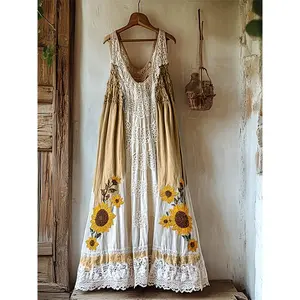 Plus Size Women Bohemian Ethnic Print Maxi Dress Flowing V neck Gown Full Skirt for Wedding Guest Holiday Vacation Green Black Purple Turquoise 2D Flat Printing