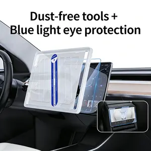 Tesla Model 3/Y (2017-2026) Front & Rear Screen Protector with Dust-Free Application Tool, Anti-Scratch & HD Clear Tempered Glass