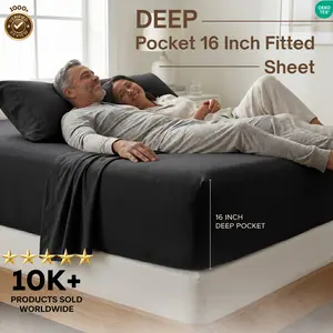 Essential Deep Pocket Fitted Sheet, Fits Mattresses up to 16", All Around Elastic, Soft Brushed Microfiber, Shrink and Fade Resistant, Twin Full Queen King | Utopia Bedding