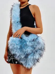 Women's Fuzzy Heart Design Crossbody Bag, Fashionable Plush Shoulder Bag for Daily Used, Casual Trendy Versatile High-quality Daily Commuting Bag, Cross Body Bags